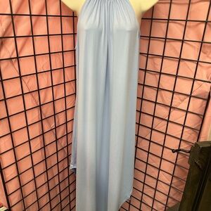 Elegant Light Blue Halter Dress